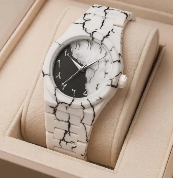 Aura White Marble Dial