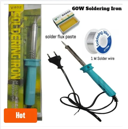 DIY Electric Soldering Iron Set – 30W/40W/60W with Solder Wire