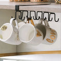 10-Hook Under Cabinet Mug Rack