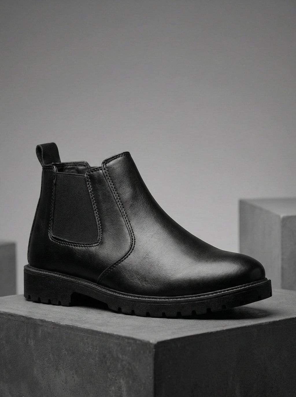 Leather Chunky Chelsea Boots