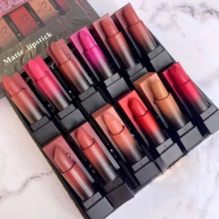 Waterproof Matte Lipstick Collection (12 Pack)