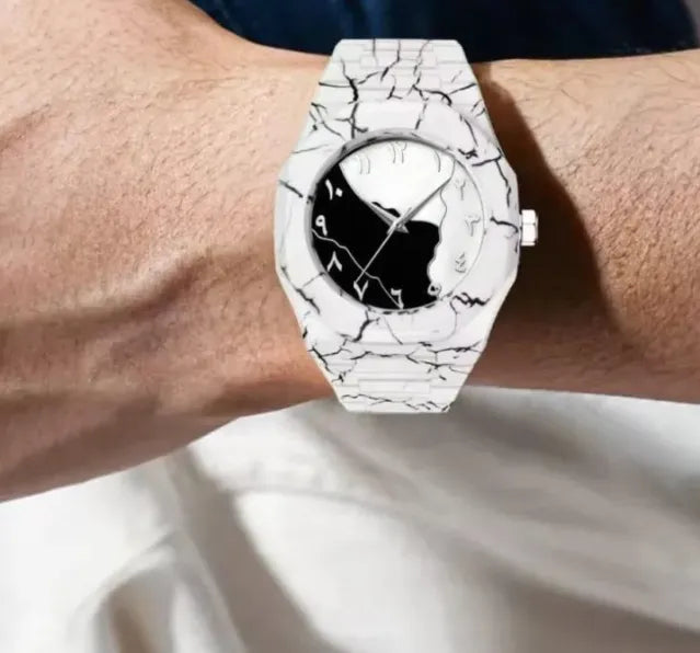 Aura White Marble Dial